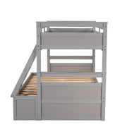 DreamHaus bunk bed with integrated storage drawers, featuring a sturdy wooden frame and space-saving design for kids' bedroom.