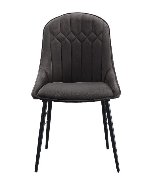 Abraham - Side Chair (Set of 2) - Dark Gray Fabric & Black - R&R Furniture Gallery (Fountain Valley, CA)