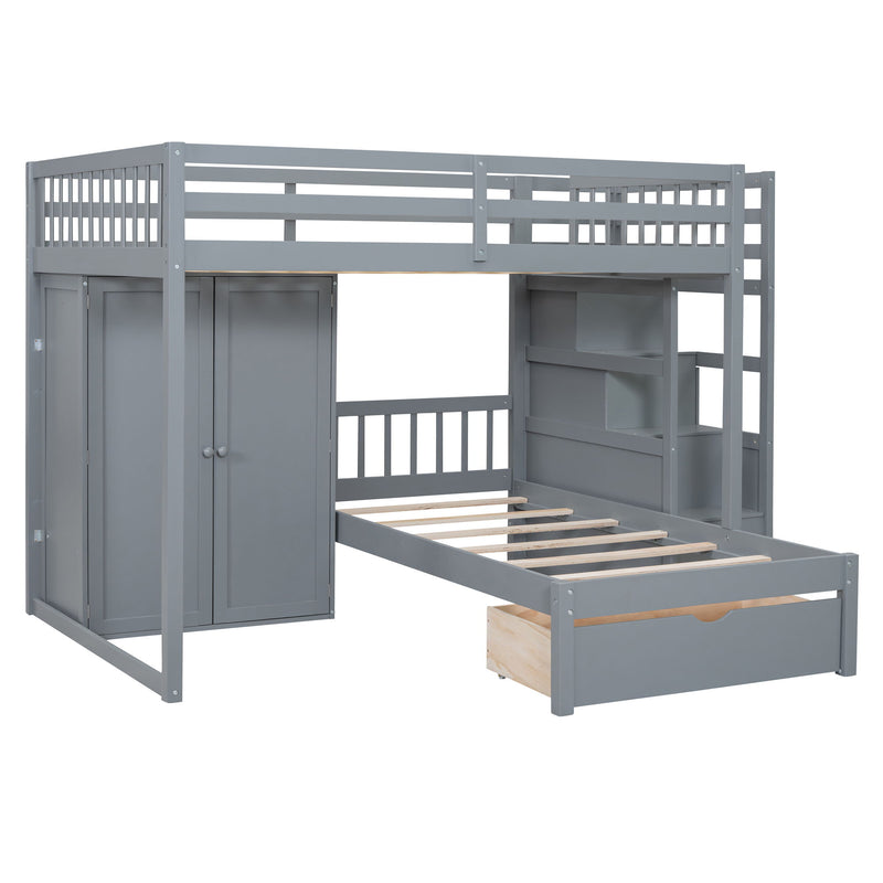 Bunk Bed With Wardrobe, Drawers - R&R Furniture Gallery (Fountain Valley, CA)