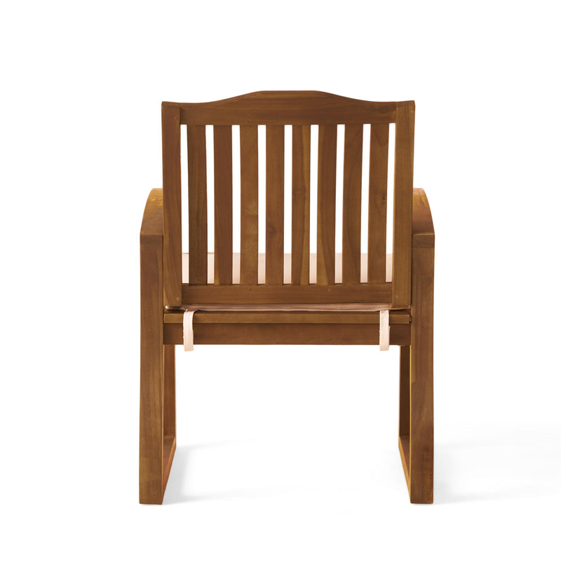 Della - Wood Armchair (Set of 2) Outdoor Dining Chairs - Cream - R&R Furniture Gallery (Fountain Valley, CA)