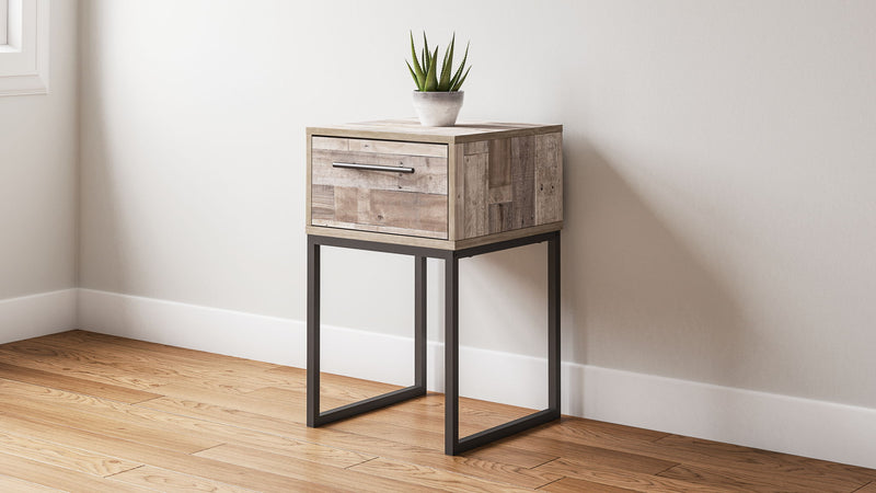 Neilsville - One Drawer Night Stand - Vinyl-Wrapped - Whitewash - R&R Furniture Gallery (Fountain Valley, CA)