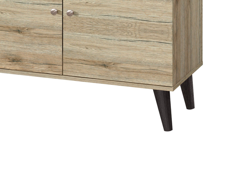 Amidon - TV Stand, With 2 Storage Shelves And 1 Cabinet - R&R Furniture Gallery (Fountain Valley, CA)