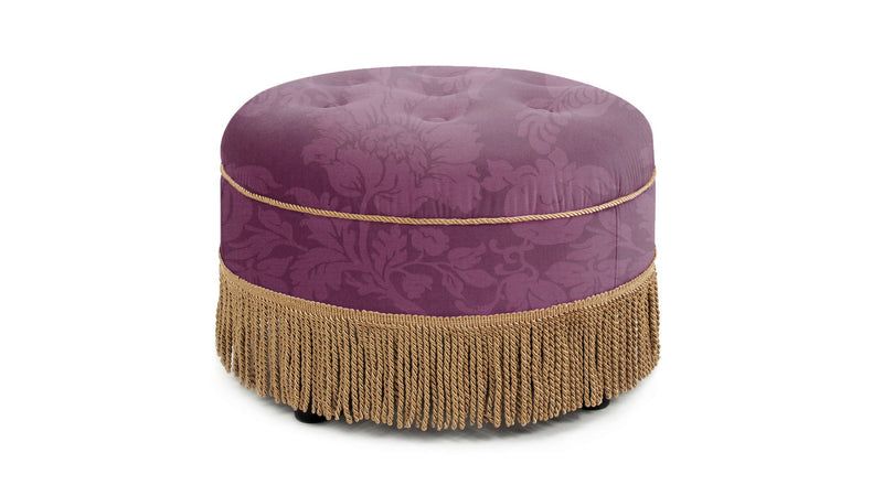 Yolanda - Luxurious Upholstery Round Upholstered Accent Ottoman - R&R Furniture Gallery (Fountain Valley, CA)