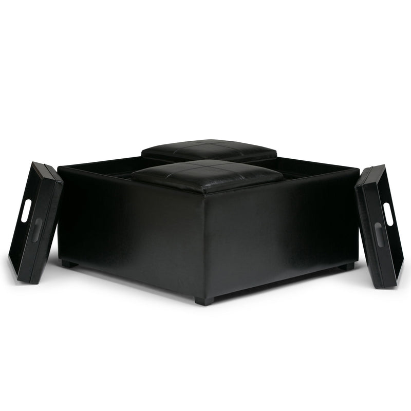 Avalon - Square Coffee Table, Storage Ottoman - R&R Furniture Gallery (Fountain Valley, CA)