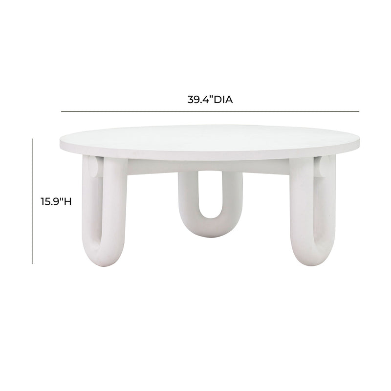 Tildy - Concrete Coffee Table - White - R&R Furniture Gallery (Fountain Valley, CA)