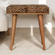 Leopard Tray Style Footstool - Brown Oak - R&R Furniture Gallery (Fountain Valley, CA)