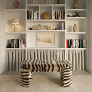 Zebra - Striped Tufted Bench - Brown - R&R Furniture Gallery (Fountain Valley, CA)