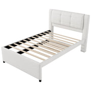 Upholstery Platform Bed With Trundle, Trundle Can Be Flat Or Erected - R&R Furniture Gallery (Fountain Valley, CA)