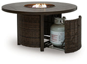 Monterey Point - Round Fire Pit Table - Dark Brown - R&R Furniture Gallery (Fountain Valley, CA)