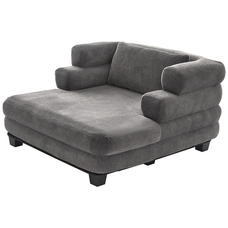 Noble House oversized chaise lounge sofa bed with deep seat and layered armrests, showcasing plush upholstery and modern design.