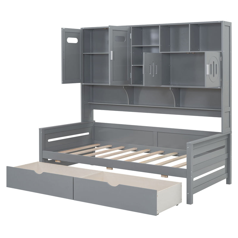 Daybed With All-In-One Cabinet And Shelf - R&R Furniture Gallery (Fountain Valley, CA)