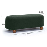 Jaine - Boucle Large Ottoman - Forest Green - R&R Furniture Gallery (Fountain Valley, CA)