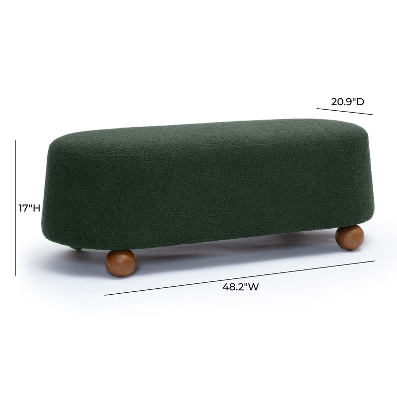Jaine - Boucle Large Ottoman - Forest Green - R&R Furniture Gallery (Fountain Valley, CA)