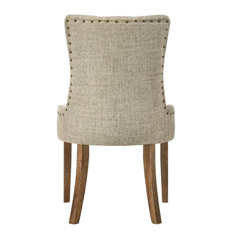 Yotam - Side Chair (Set of 2) - Beige Fabric & Salvaged Oak - R&R Furniture Gallery (Fountain Valley, CA)