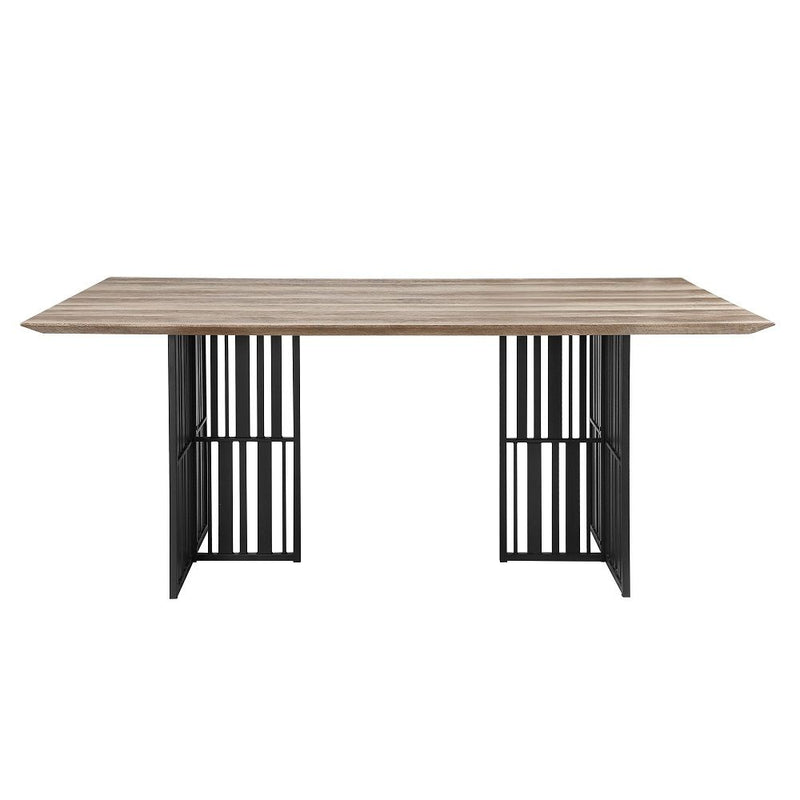 Zudora - Dining Table - Antique Oak & Black - R&R Furniture Gallery (Fountain Valley, CA)
