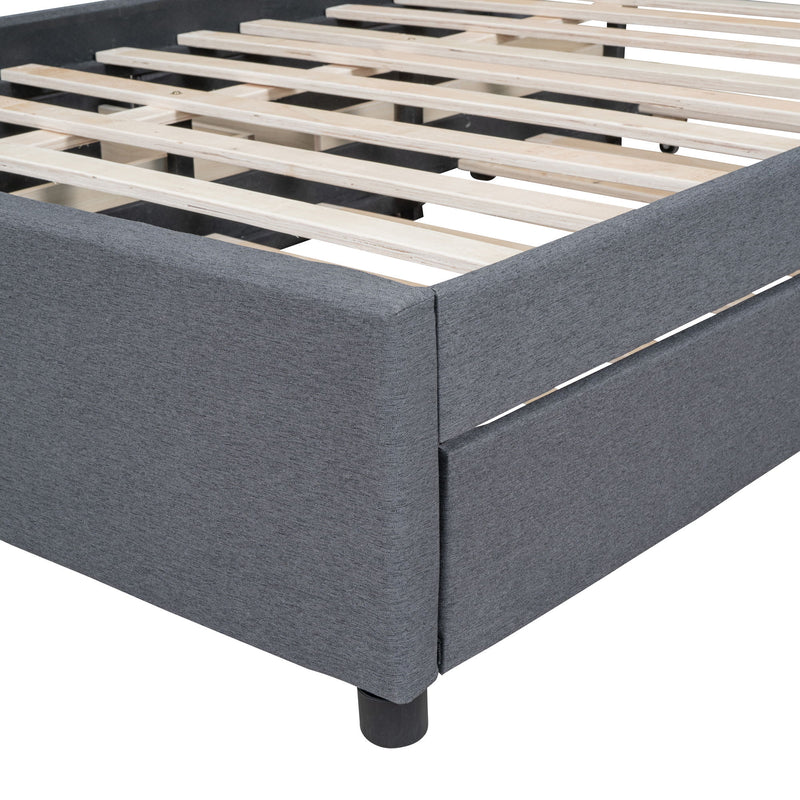 Upholstered Platform Bed With Drawers, Classic Headboard Design - R&R Furniture Gallery (Fountain Valley, CA)