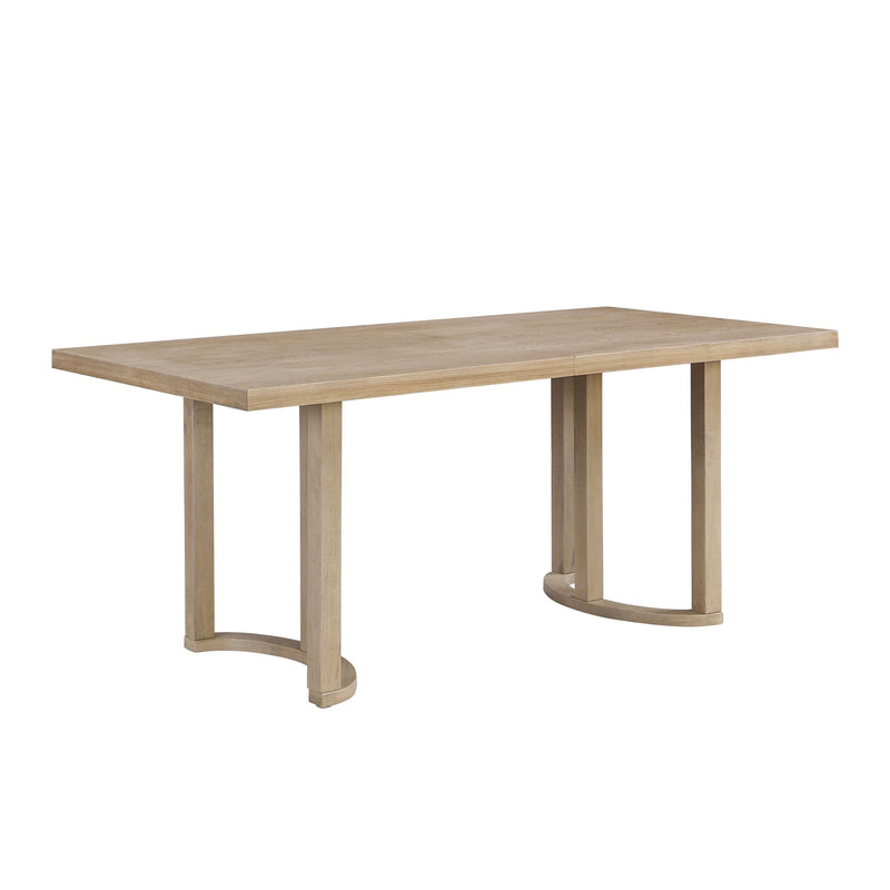 Modern solid wood dining table by Noble House featuring a sleek design and sturdy construction, suitable for contemporary dining spaces.