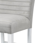Elizaveta - Counter Height Chair (Set of 2) - Gray Velvet &White High Gloss - R&R Furniture Gallery (Fountain Valley, CA)
