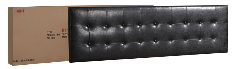 Glory Furniture Caldwell upholstered bed with a padded headboard and neutral fabric, modern bedroom furniture.