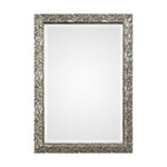 Evelina Leaves Silver Wall Mirror by Uttermost featuring a decorative leaf design in a sleek silver finish.