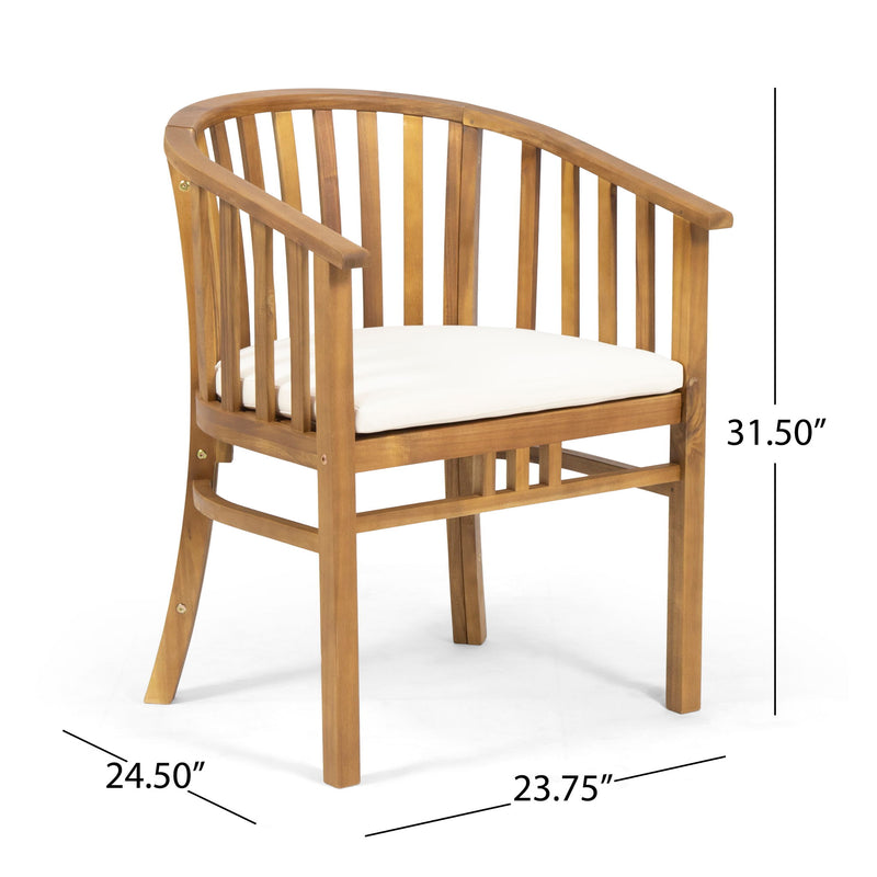 Outdoor Wooden Dining Chairs With Cushions (Set of 2) - R&R Furniture Gallery (Fountain Valley, CA)