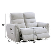 Eastre - Power Motion Loveseat With USB Port - Beige Chenille - R&R Furniture Gallery (Fountain Valley, CA)