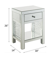 Nysa - 18" X 14" Accent Table - Mirrored & Faux Crystals - R&R Furniture Gallery (Fountain Valley, CA)