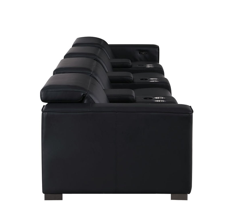 1208 - 7 Piece Leather Sofa With 4 Power Recliners And Power Headrests
