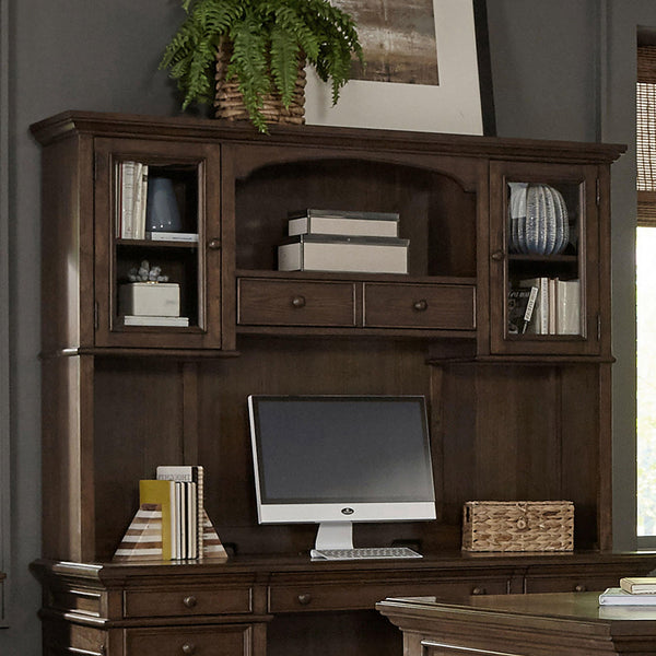 Hartshill 2-door Hutch with Shelves Burnished Oak