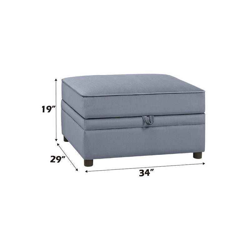 Bois II - Ottoman With Storage - Gray Velvet - R&R Furniture Gallery (Fountain Valley, CA)