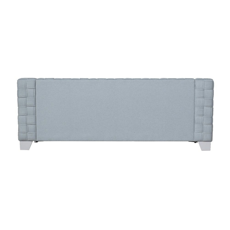 Saree - Sofa - Light Teal Chenille & White - R&R Furniture Gallery (Fountain Valley, CA)
