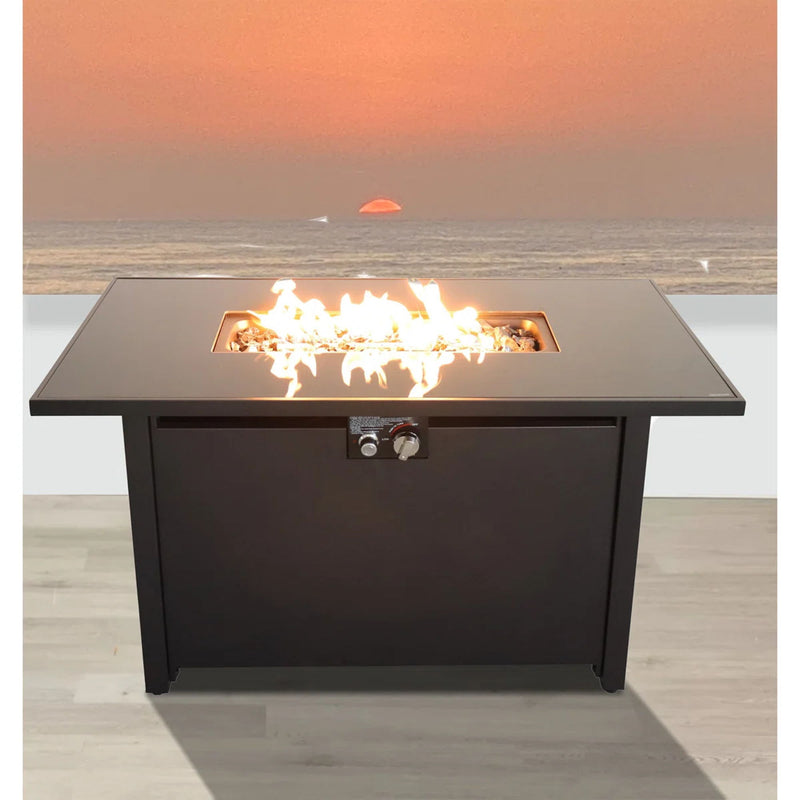 Rectangular Fire Pit With Frame Elegant Design - R&R Furniture Gallery (Fountain Valley, CA)