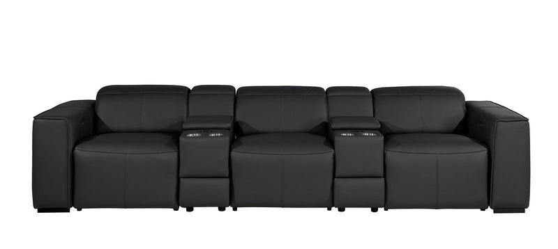 1224 - 5-Piece Modular Power Reclining Sofa In With 3 Power Recliners & Power Headrests