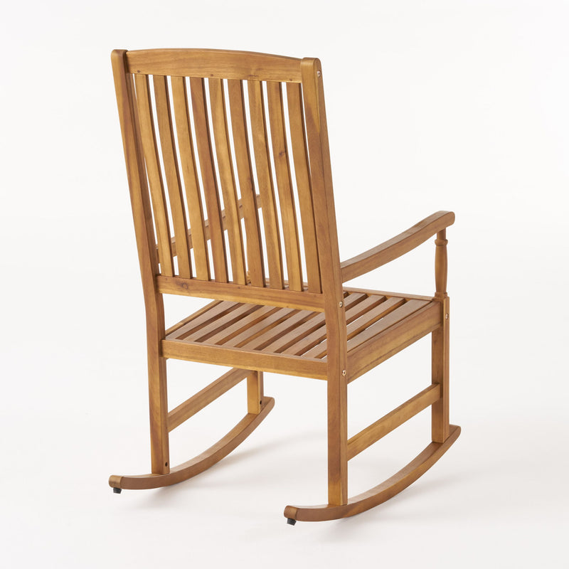 Muse - Outdoor Acacia Rocking Chair With Slat Design - Teak - R&R Furniture Gallery (Fountain Valley, CA)