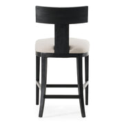 Fabien - Mid-Century Modern Beige Linen + Black Walnut Counter Chair — view 3