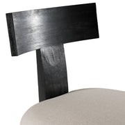Fabien - Mid-Century Modern Beige Linen + Black Walnut Counter Chair — view 4