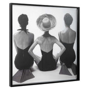 Framed print of 1959 ladies' black swimwear fashion illustration by Uttermost, showcasing vintage swimwear design artwork.