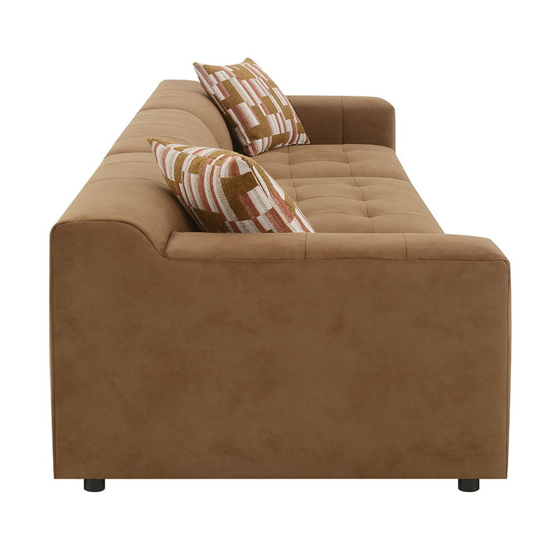 Zoey - Modular - Armless Chair - Chocolate Suede - R&R Furniture Gallery (Fountain Valley, CA)