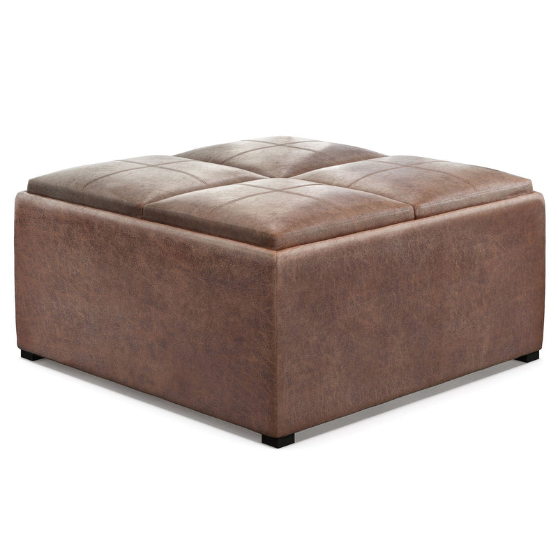 Avalon - Square Coffee Table, Storage Ottoman - R&R Furniture Gallery (Fountain Valley, CA)
