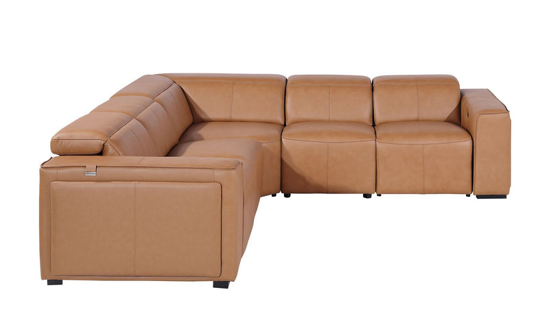 1224 - 5-Piece L-Shaped Sectional Sofa In With 3 Power Recliners & Power Headrests