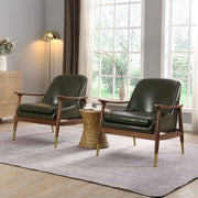 Mid - Century Accent Chair With Cushioned Seat, Brass Tipped Legs - R&R Furniture Gallery (Fountain Valley, CA)