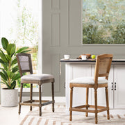 Triomphe - Rattan Wicker High Back Armless Counter Bar Stool - R&R Furniture Gallery (Fountain Valley, CA)
