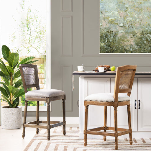 Triomphe - Rattan Wicker High Back Armless Counter Bar Stool - R&R Furniture Gallery (Fountain Valley, CA)