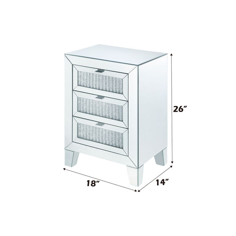 Noralie - 26" Accent Table - Mirrored & Faux Diamonds - R&R Furniture Gallery (Fountain Valley, CA)