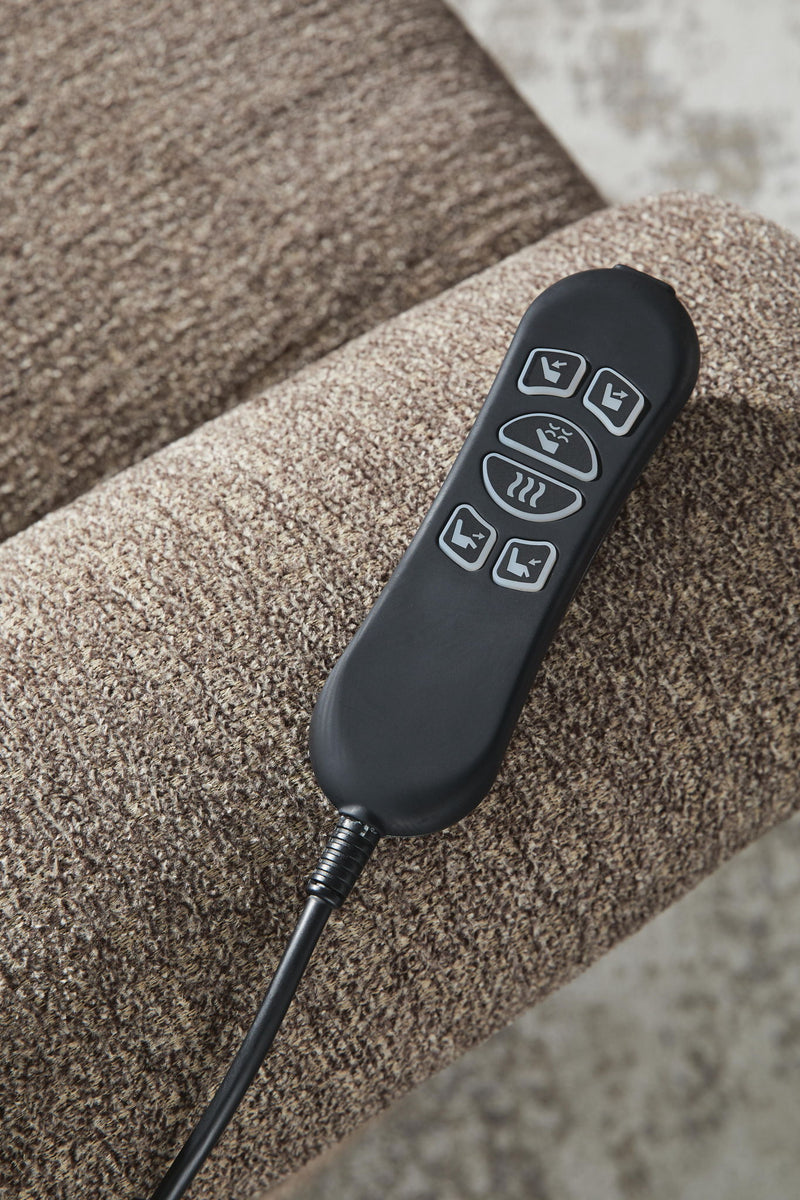 Signature Design by Ashley Aureta power lift recliner featuring plush upholstery and a comfortable, adjustable reclining mechanism.