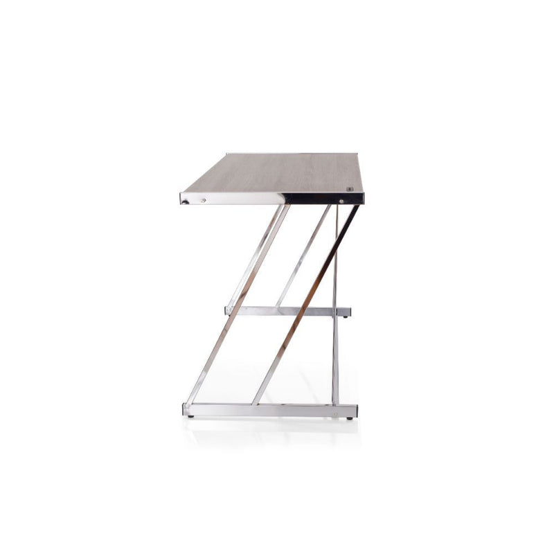 Finis - Writing Desk With USB - Weathered Oak & Chrome - R&R Furniture Gallery (Fountain Valley, CA)