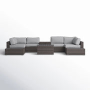Wicker Sectional Seating Group With Cushions - R&R Furniture Gallery (Fountain Valley, CA)