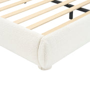 Upholstered Simple Modern Bedroom Bed With Curved Headboard - R&R Furniture Gallery (Fountain Valley, CA)
