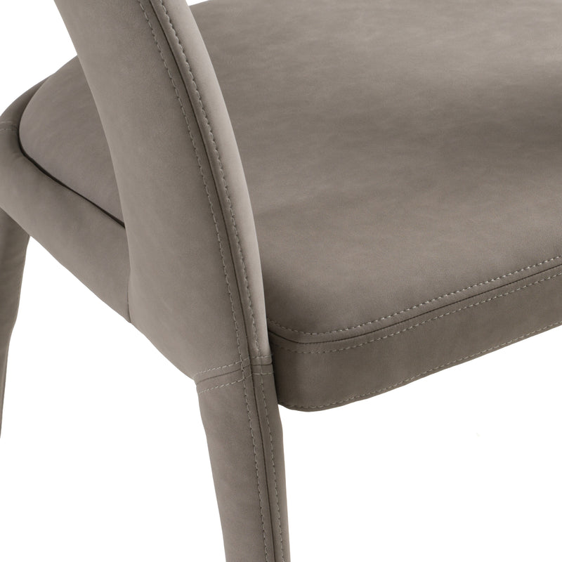 Faerron - Modern Grey Leatherette Dining Chair — view 3