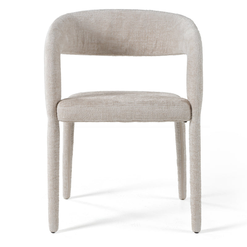 Faerron - Modern Ivory Beige Fabric Dining Chair